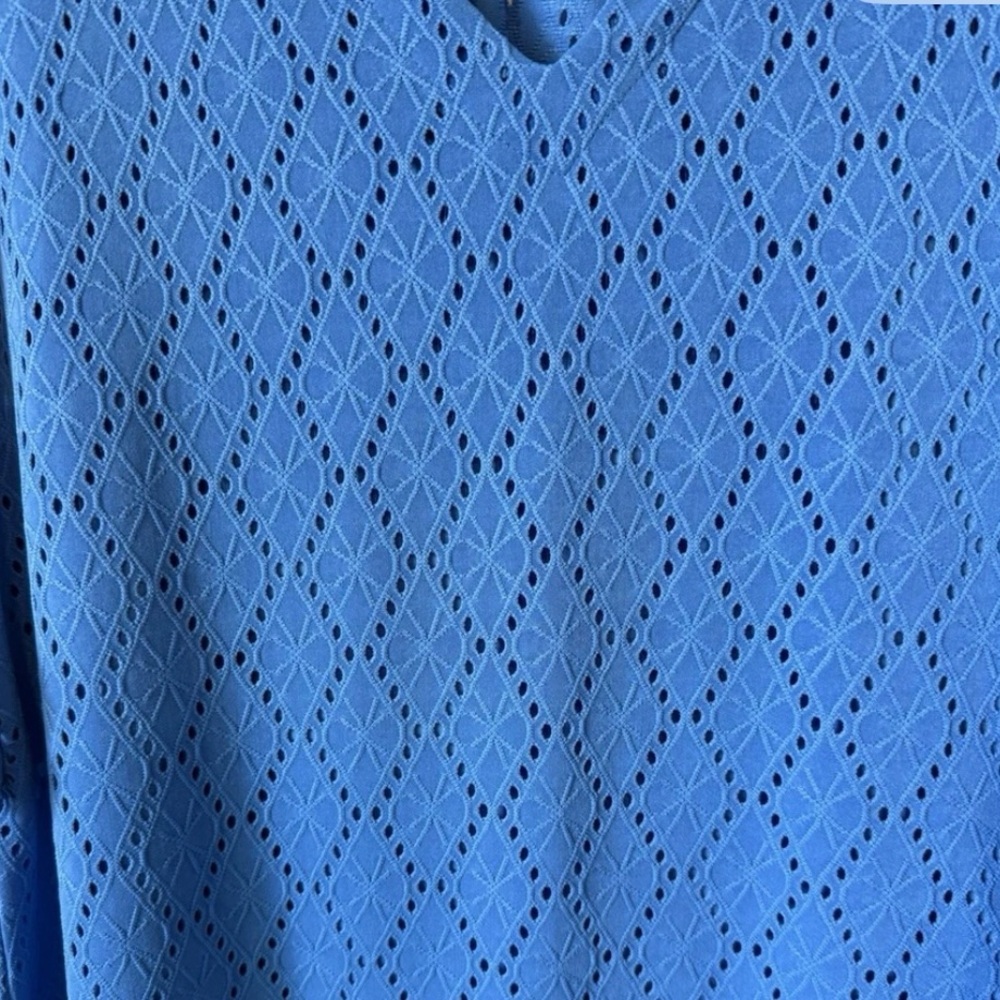 Ruby Rd. Azure Blue Eyelet Top-NWT - Picture 3 of 3